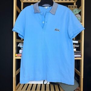 Lacoste Regular Fit Light Blue Polo Shirt Big Croc size small